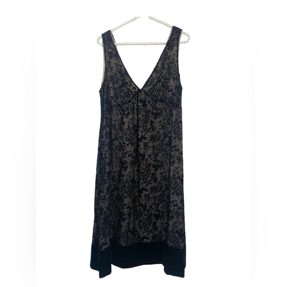 Howe Dress Women’s 12 Midi Babydoll Burnout Velvet‎ Witchy Whimsigoth LBD Lace